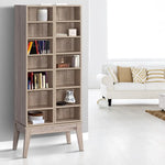 Artiss Bookshelf CD Storage Rack - BERG Oak - Furniture > Living Room > Bookcases & Shelves