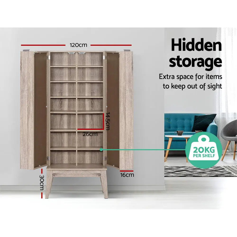 Artiss Bookshelf CD Storage Rack - BERG Oak - Furniture > Living Room > Bookcases & Shelves