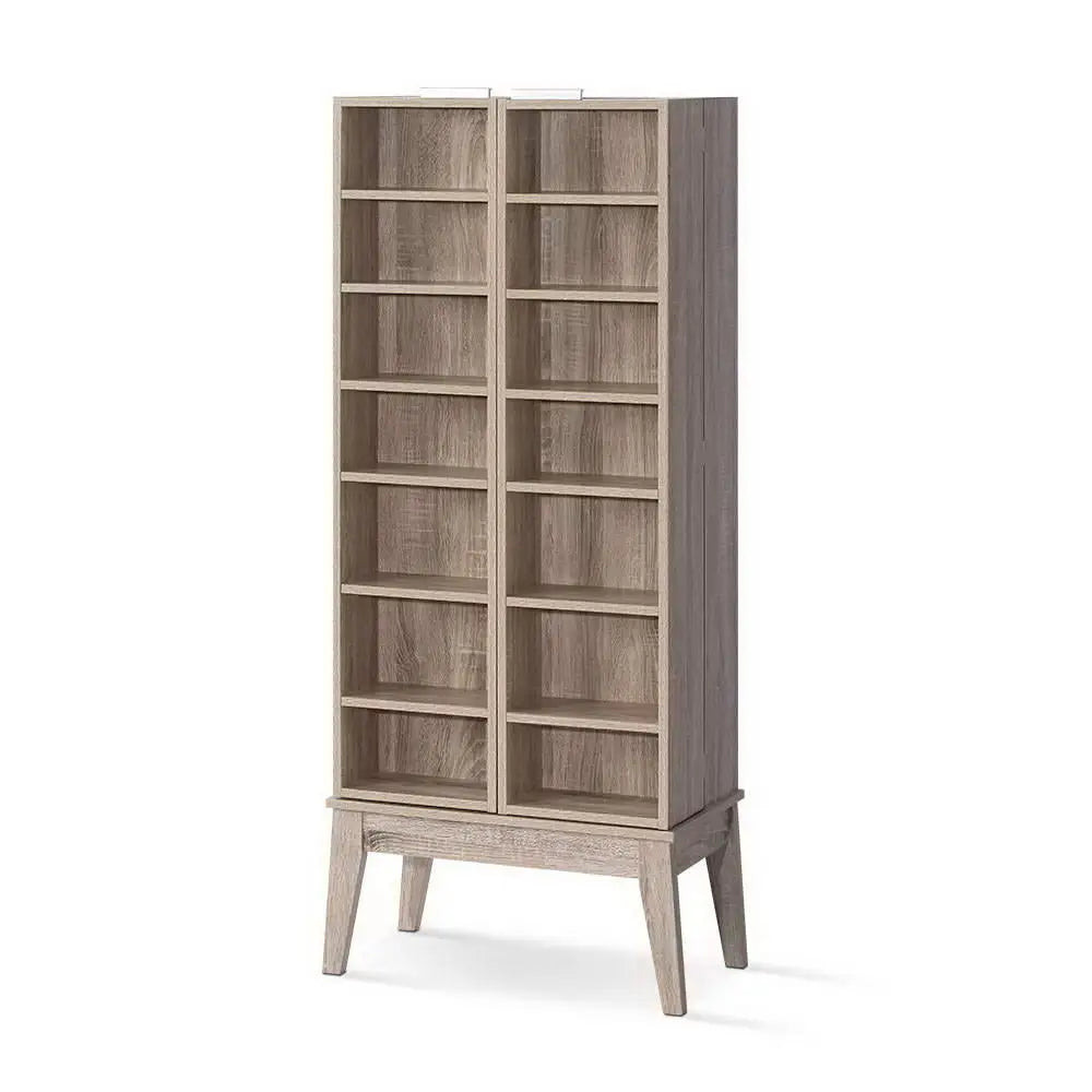 Artiss Bookshelf CD Storage Rack - BERG Oak - Furniture > Living Room > Bookcases & Shelves