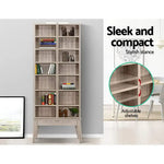 Artiss Bookshelf CD Storage Rack - BERG Oak - Furniture > Living Room > Bookcases & Shelves