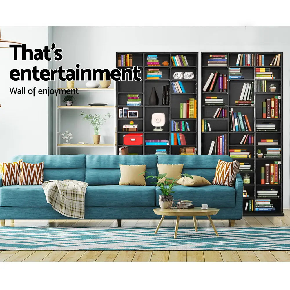 Artiss Bookshelf CD Storage Rack - BERT Black - Furniture > Living Room > Bookcases & Shelves