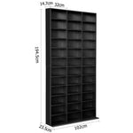 Artiss Bookshelf CD Storage Rack - BERT Black - Furniture > Living Room > Bookcases & Shelves