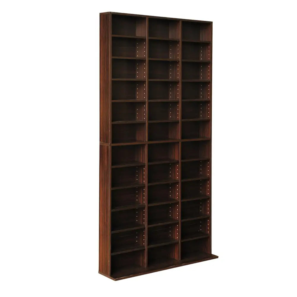 Artiss Bookshelf CD Storage Rack - BERT Brown - Home & Garden > Storage