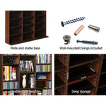 Artiss Bookshelf CD Storage Rack - BERT Brown - Home & Garden > Storage