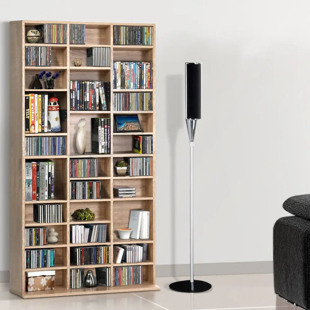Artiss Bookshelf CD Storage Rack - BERT Oak - Furniture > Office