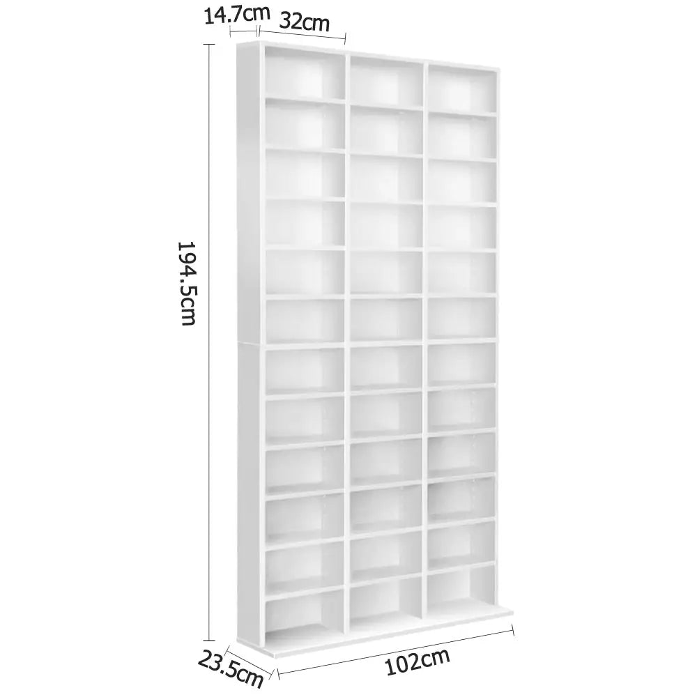 Artiss Bookshelf CD Storage Rack - BERT White - Home & Garden > Storage