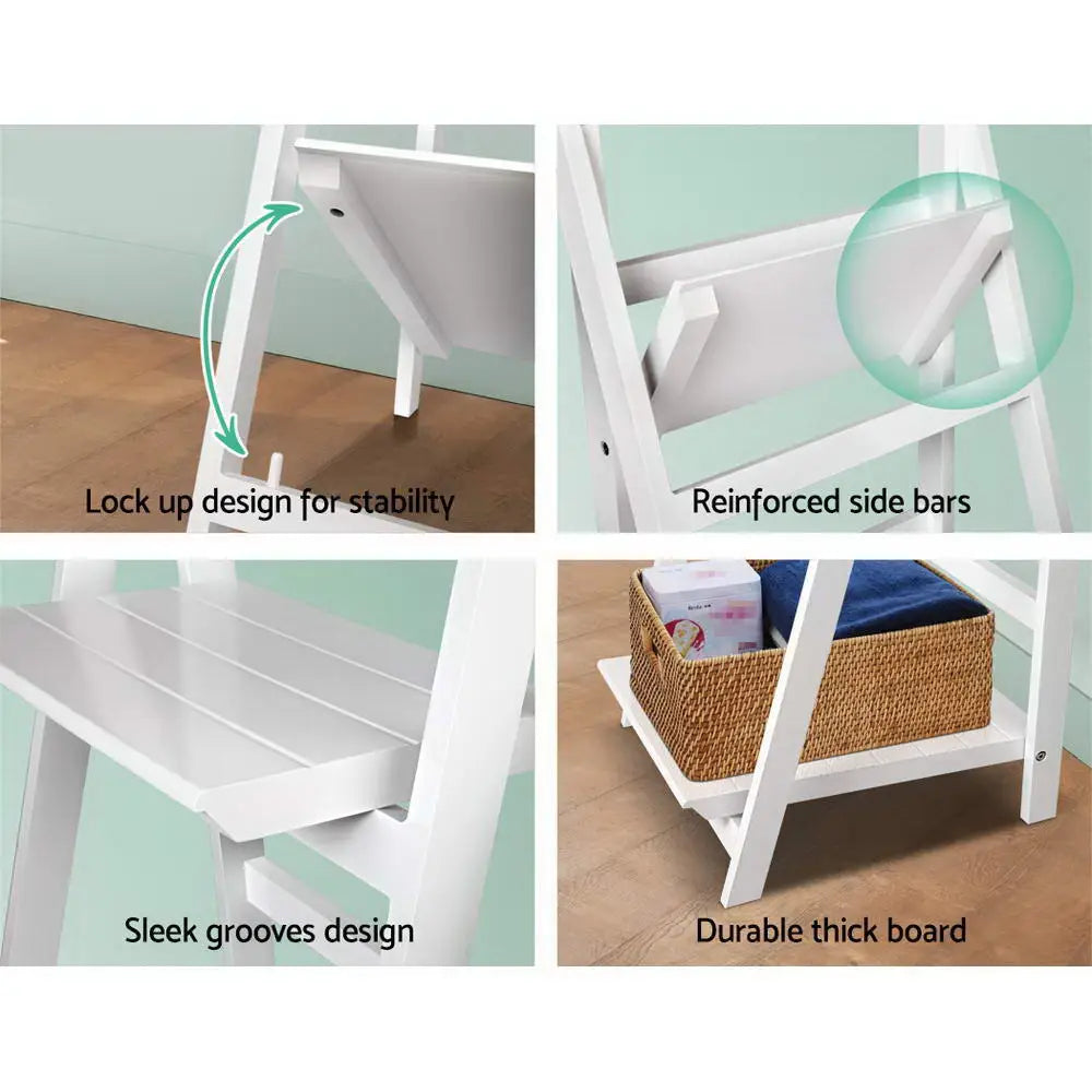 Artiss Bookshelf Corner Shelf 3 Tiers - ZANE White - Furniture > Living Room > Bookcases & Shelves