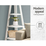 Artiss Bookshelf Corner Shelf 5 Tiers - CANE White - Furniture > Living Room