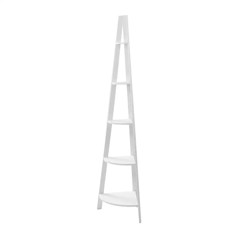 Artiss Bookshelf Corner Shelf 5 Tiers - CANE White - Furniture > Living Room
