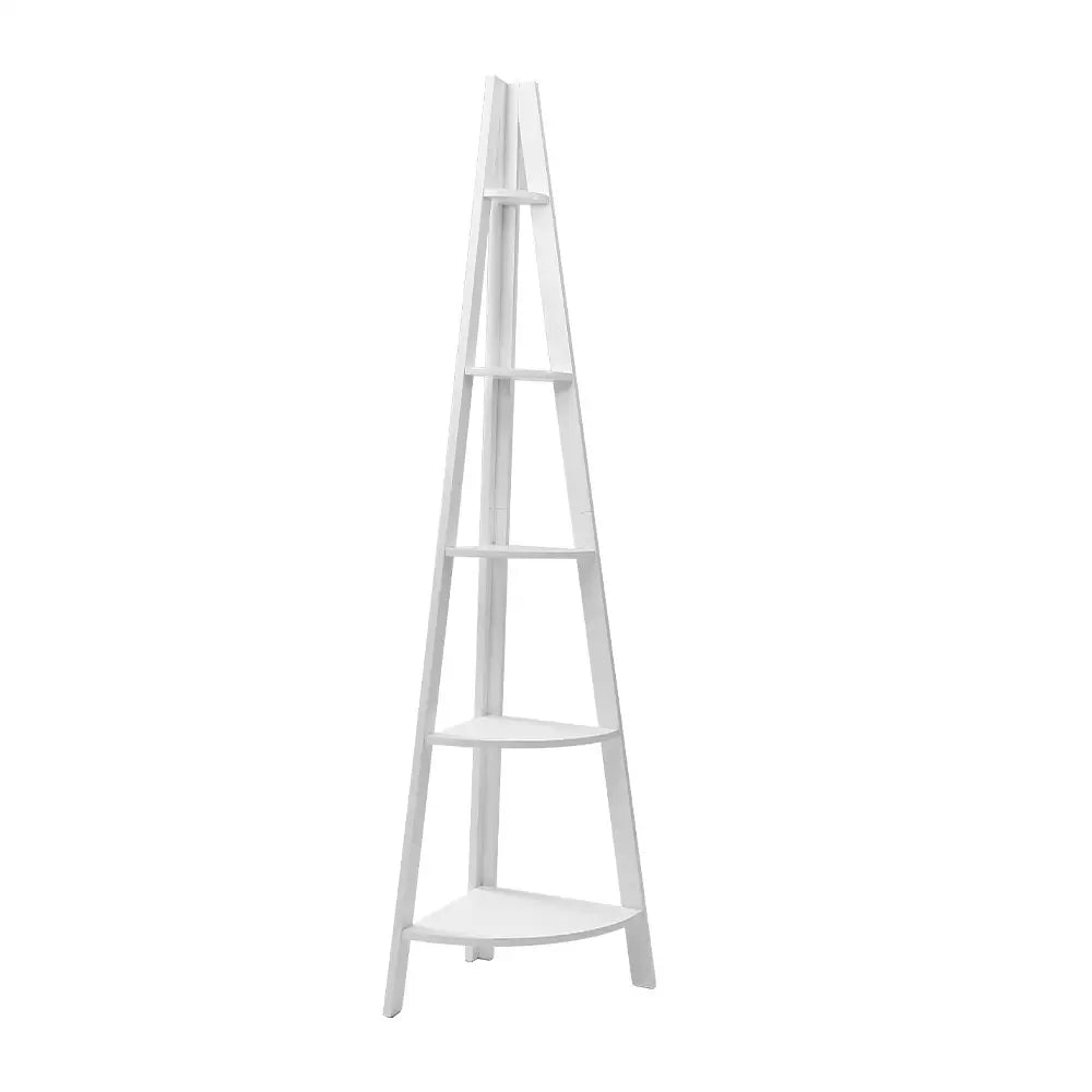 Artiss Bookshelf Corner Shelf 5 Tiers - CANE White - Furniture > Living Room