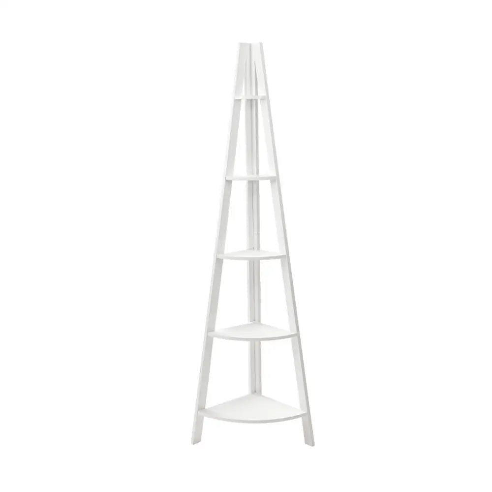 Artiss Bookshelf Corner Shelf 5 Tiers - CANE White - Furniture > Living Room