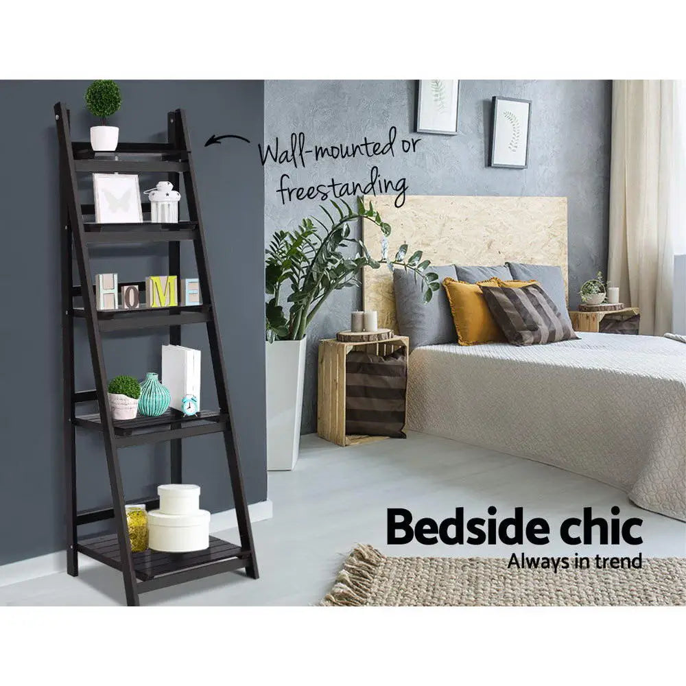 Artiss Bookshelf Corner Shelf 5 Tiers - ZANE Coffee - Furniture > Office
