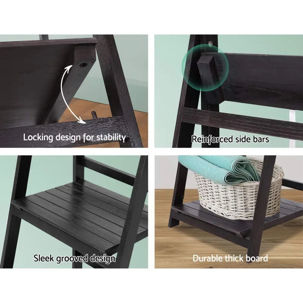 Artiss Bookshelf Corner Shelf 5 Tiers - ZANE Coffee - Furniture > Office