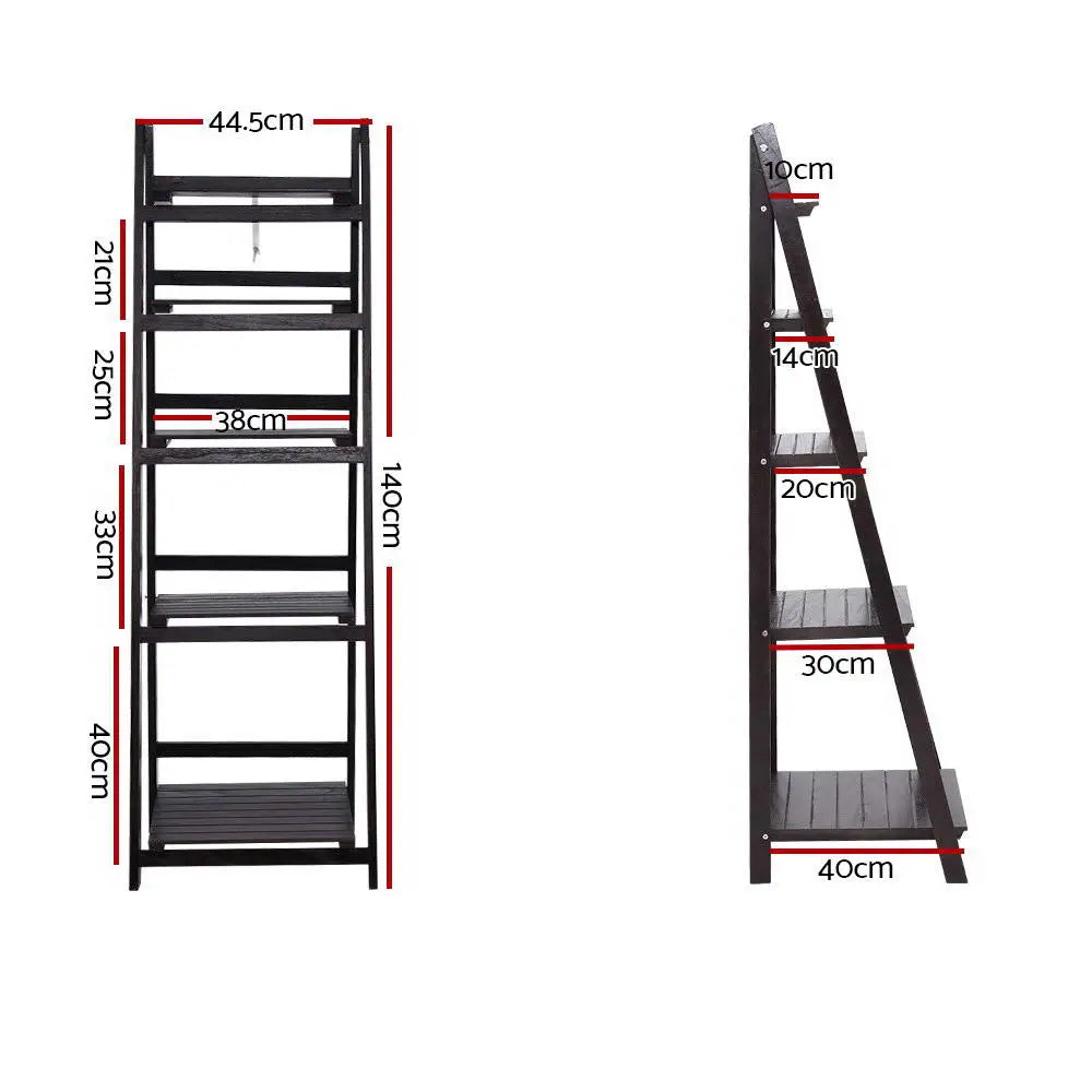Artiss Bookshelf Corner Shelf 5 Tiers - ZANE Coffee - Furniture > Office