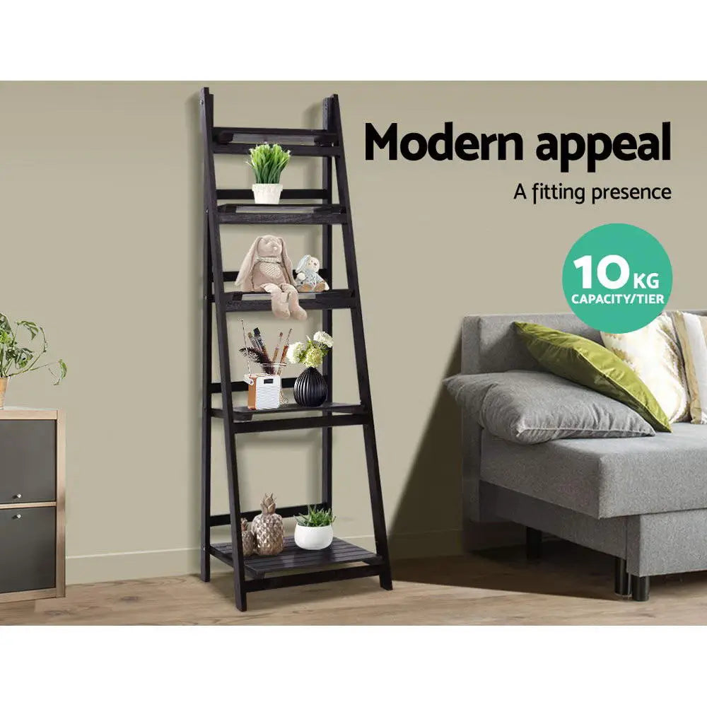 Artiss Bookshelf Corner Shelf 5 Tiers - ZANE Coffee - Furniture > Office