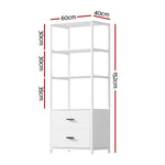 Artiss Bookshelf Display Shelf 2 Drawers 152CM White - Furniture > Living Room > Bookcases & Shelves