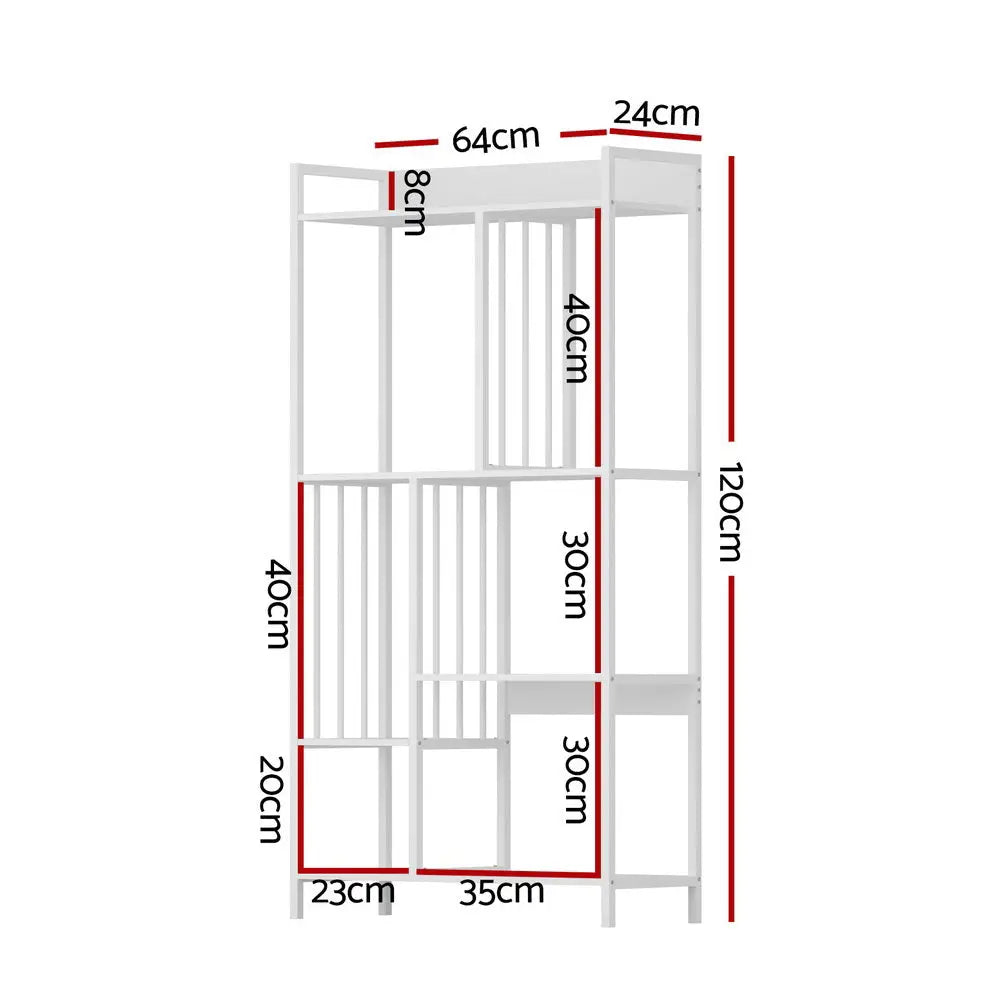 Artiss Bookshelf Display Shelves 5 Tiers 120cm White - Furniture > Living Room > Bookcases & Shelves