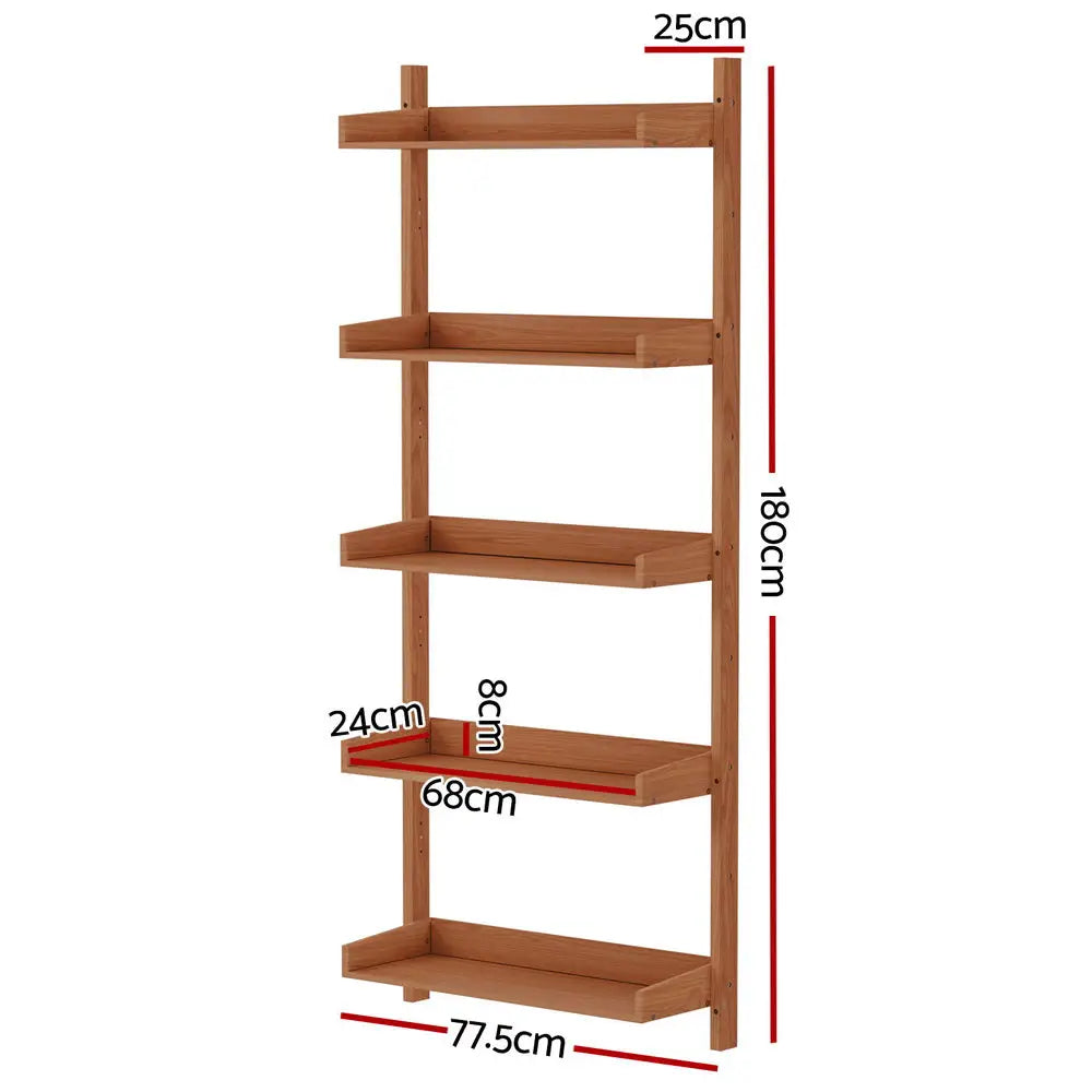 Artiss Bookshelf Floating Shelf CAPIZ Oak - Furniture > Office
