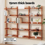 Artiss Bookshelf Floating Shelf CAPIZ Oak - Furniture > Office