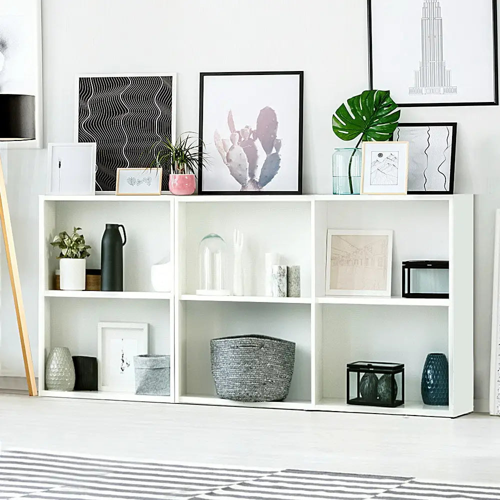Artiss Bookshelf Set of 3 - VENA White - Furniture > Living Room > Bookcases & Shelves