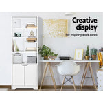 Artiss Bookshelf with Cabinet - GINA White - Furniture > Office