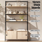 Artiss Bookshelf with Cabinet MIRA Oak - Furniture > Office