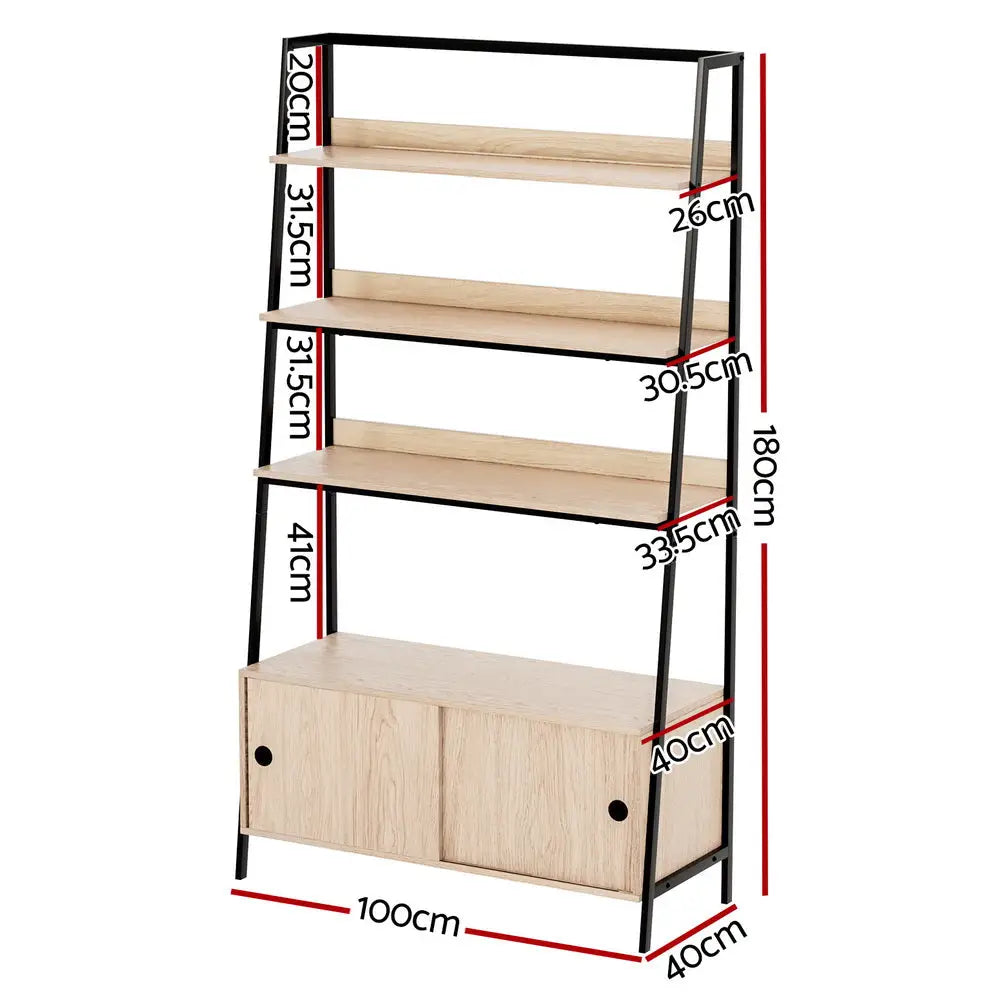 Artiss Bookshelf with Cabinet MIRA Oak - Furniture > Office