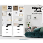 Artiss Bookshelf with Drawers - NANA White - Furniture > Living Room