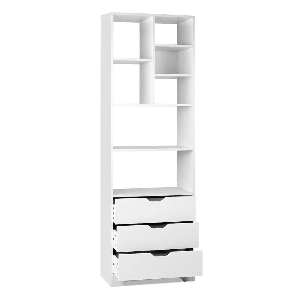 Artiss Bookshelf with Drawers - NANA White - Furniture > Living Room