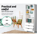 Artiss Bookshelf with Drawers - NANA White - Furniture > Living Room