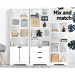 Artiss Bookshelf with Drawers - NANA White - Furniture > Living Room