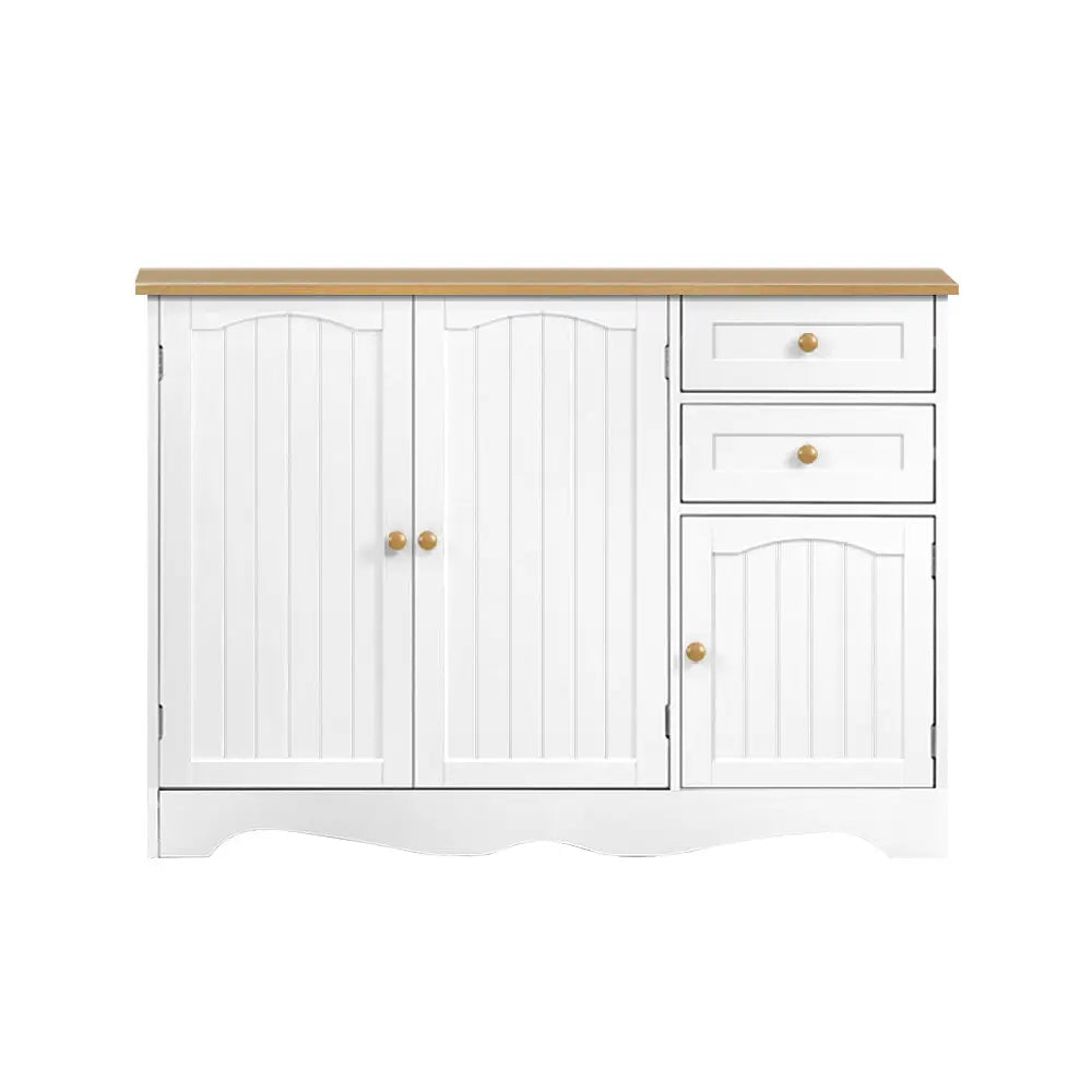 Artiss Buffet Sideboard 3 Doors - BERNE White - Furniture > Dining