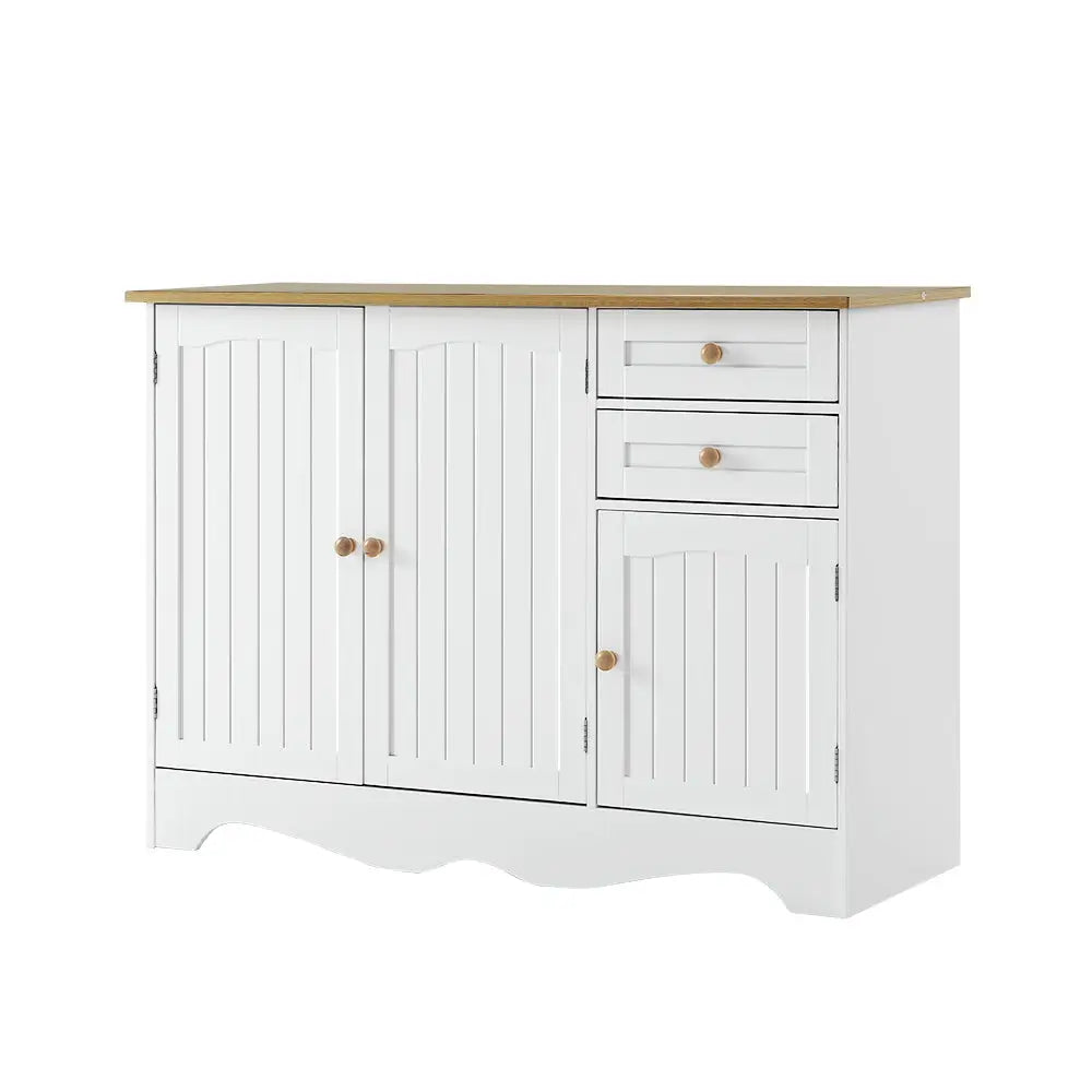 Artiss Buffet Sideboard 3 Doors - BERNE White - Furniture > Dining