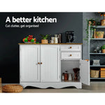 Artiss Buffet Sideboard 3 Doors - BERNE White - Furniture > Dining