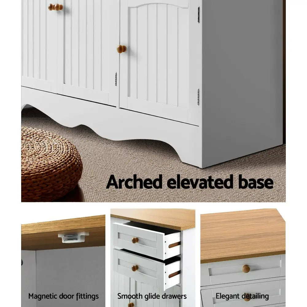 Artiss Buffet Sideboard 3 Doors - BERNE White - Furniture > Dining