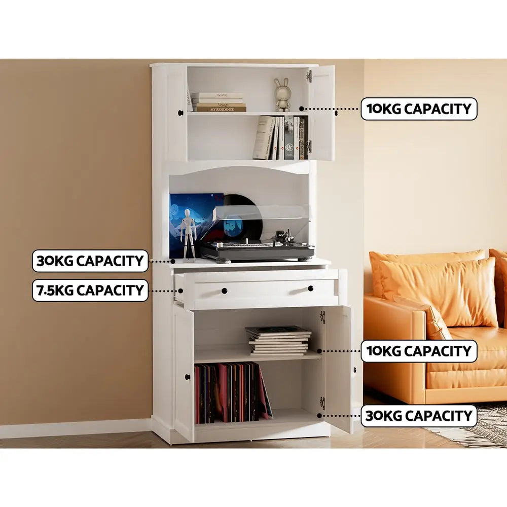 Artiss Buffet Sideboard Cabinet Cupboard Pantry Storage Shelves Hutch White - Furniture > Dining > Buffets & Sideboards