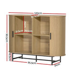Artiss Buffet Sideboard Cupboard Sliding Doors Pantry Storage Oak PIIA - Furniture > Living Room