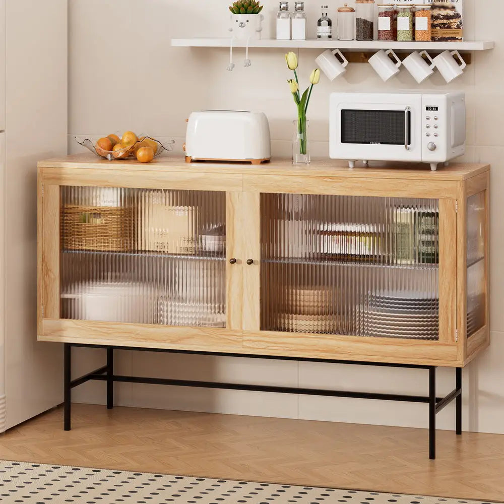 Artiss Buffet Sideboard Double Doors - Oak - Furniture > Living Room