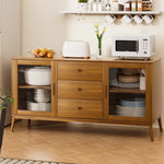 Artiss Buffet Sideboard Glass Doors - Oak - Furniture > Living Room