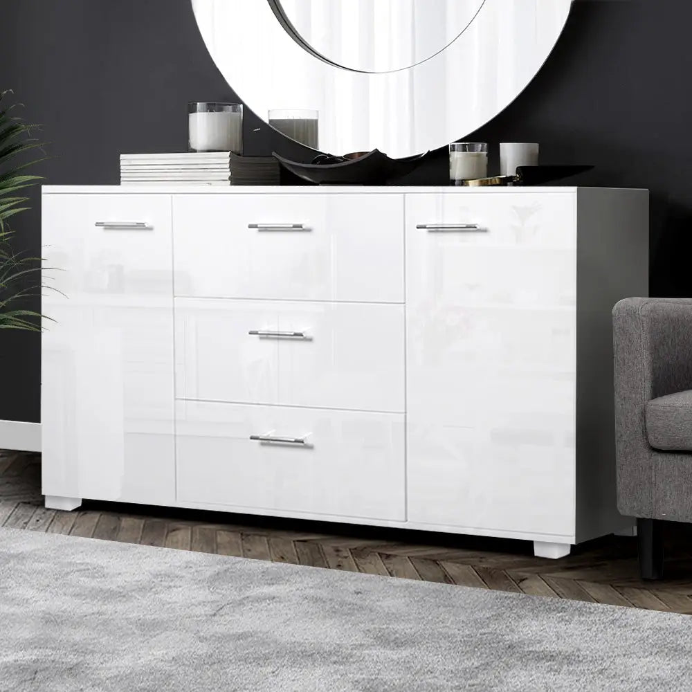 Artiss Buffet Sideboard High Gloss - White - Furniture > Living Room