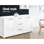 Artiss Buffet Sideboard High Gloss - White - Furniture > Living Room