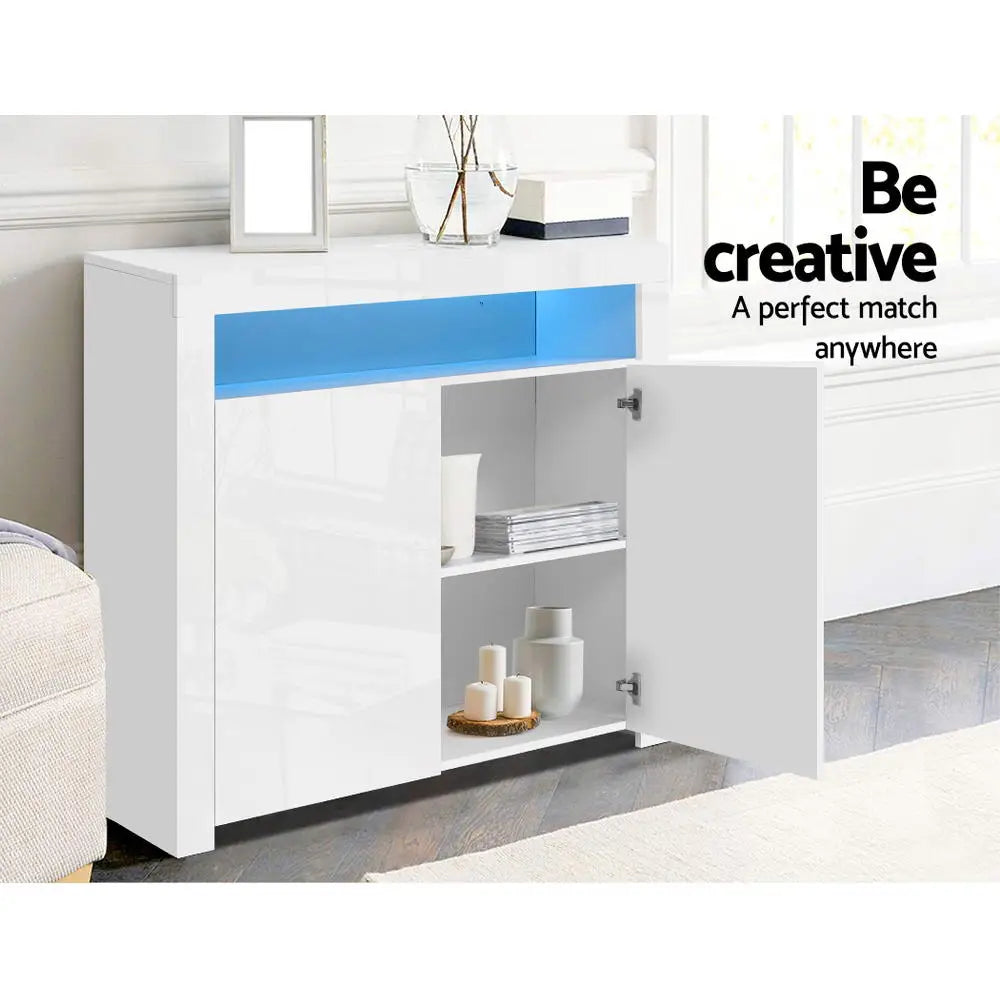 Artiss Buffet Sideboard LED - ARNO White - Furniture > Living Room