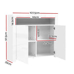Artiss Buffet Sideboard LED - ARNO White - Furniture > Living Room