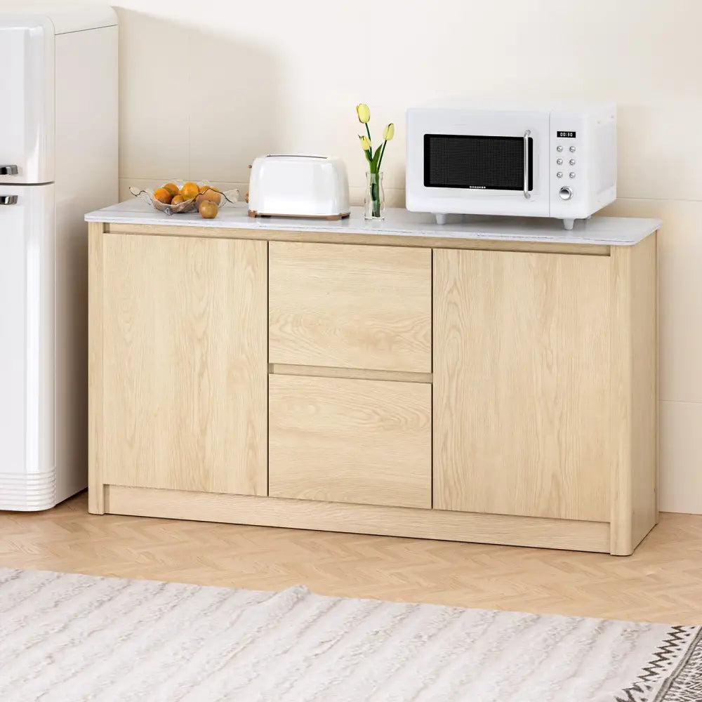 Artiss Buffet Sideboard Marble Style Tabletop - Pine - Furniture > Living Room