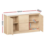 Artiss Buffet Sideboard Marble Style Tabletop - Pine - Furniture > Living Room