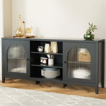 Artiss Buffet Sideboard Shelves Double Doors - Black - Furniture > Dining > Buffets & Sideboards