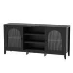 Artiss Buffet Sideboard Shelves Double Doors - Black - Furniture > Dining > Buffets & Sideboards