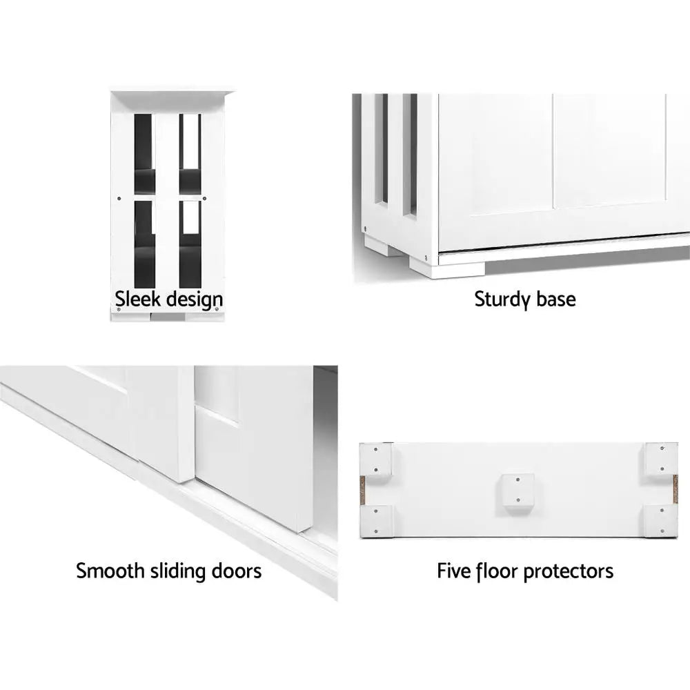 Artiss Buffet Sideboard Sliding Doors - SERA White - Furniture > Living Room