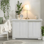 Artiss Buffet Sideboard Sliding Doors - SERA White - Furniture > Living Room