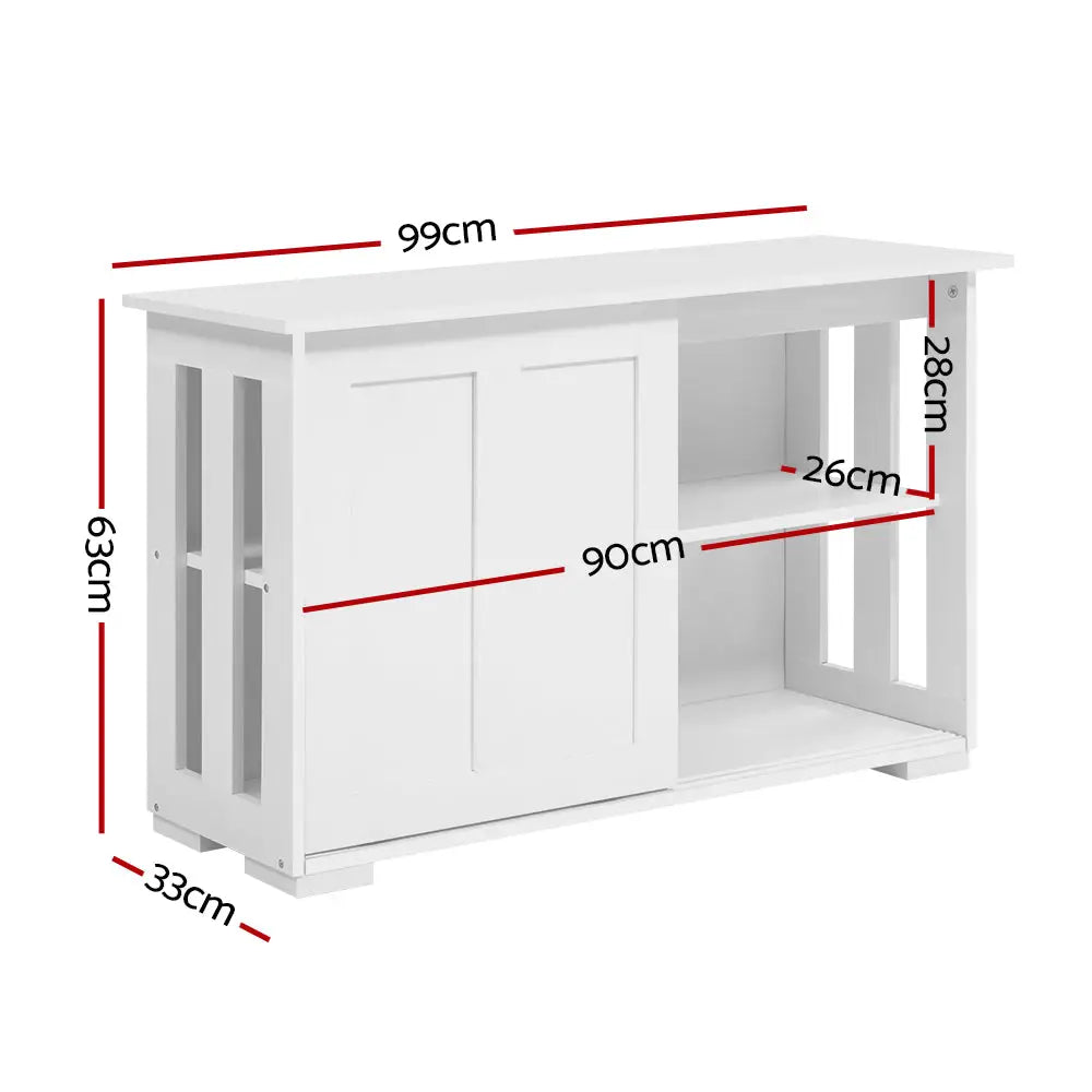 Artiss Buffet Sideboard Sliding Doors - SERA White - Furniture > Living Room